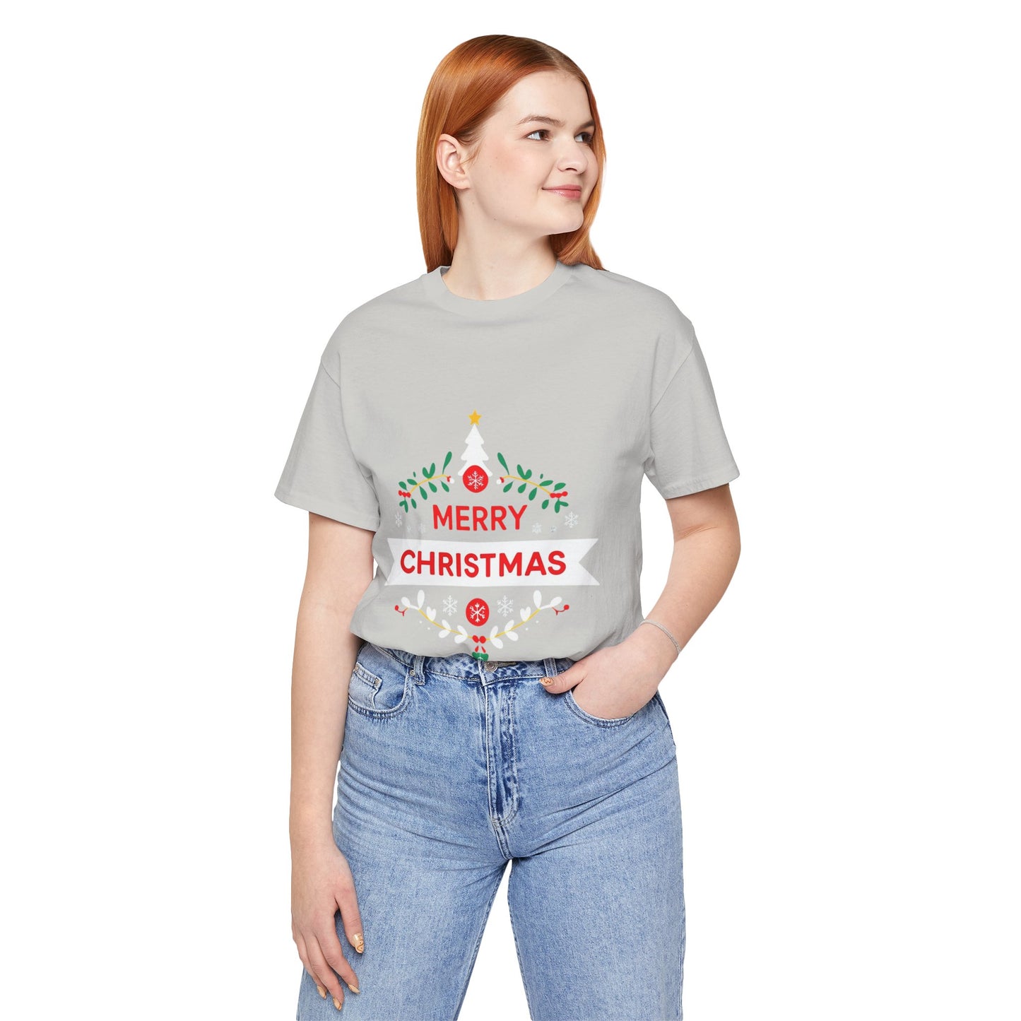 Merry Christmas Unisex Tee, Holiday T-Shirt, Festive Short Sleeve Shirt, Christmas Gift, Seasonal Apparel