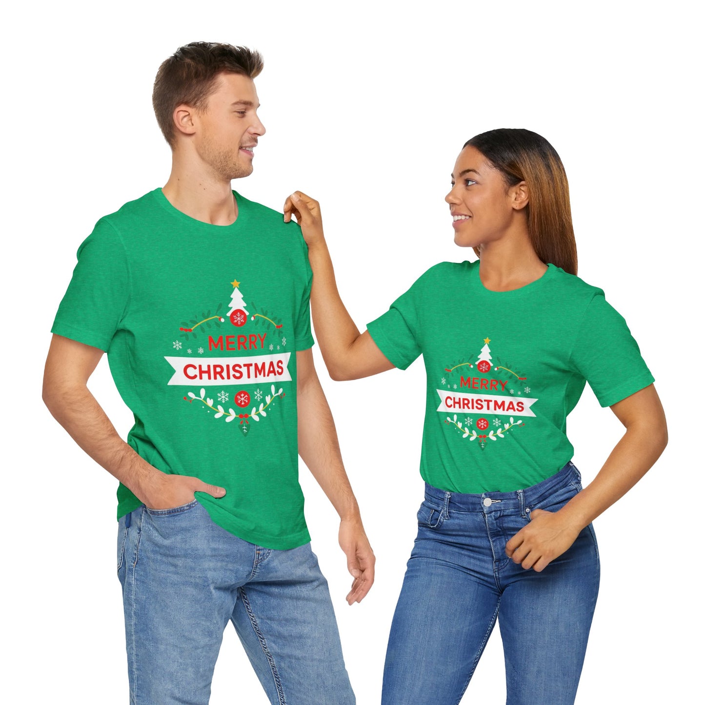 Merry Christmas Unisex Tee, Holiday T-Shirt, Festive Short Sleeve Shirt, Christmas Gift, Seasonal Apparel