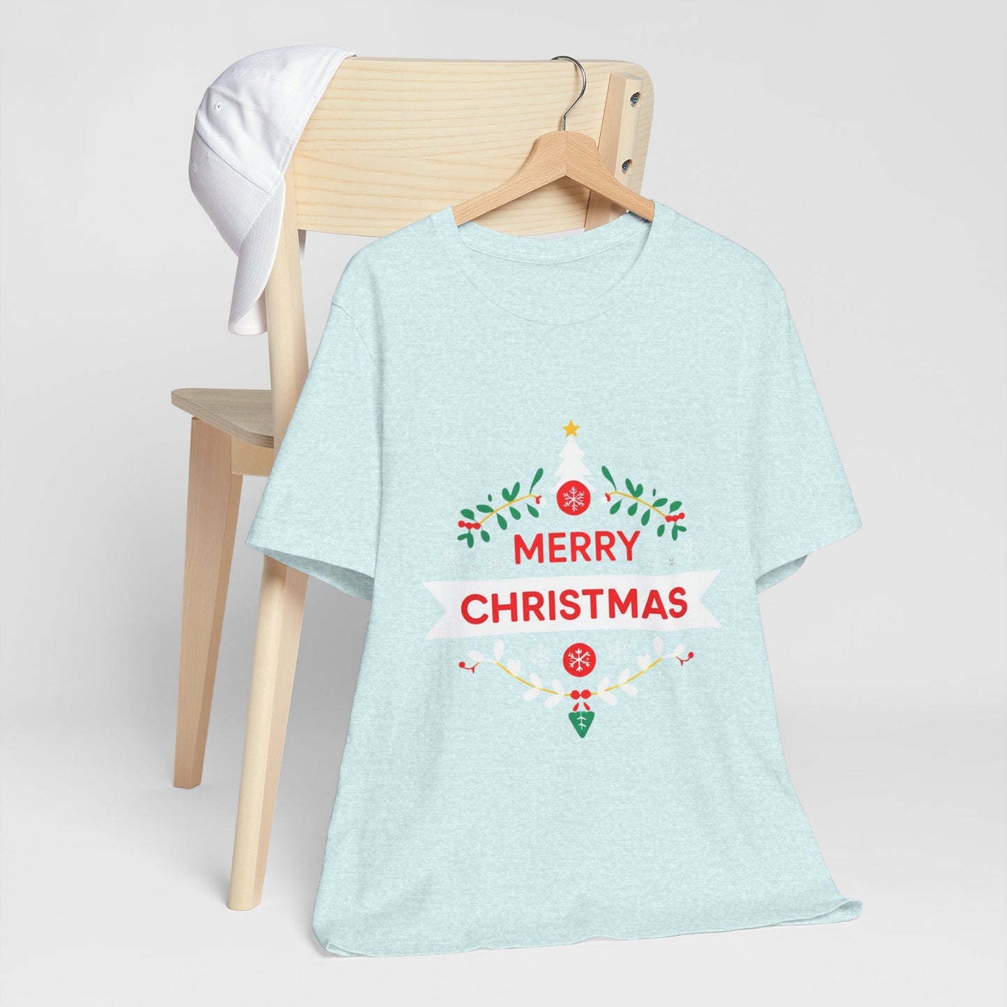 Merry Christmas Unisex Tee, Holiday T-Shirt, Festive Short Sleeve Shirt, Christmas Gift, Seasonal Apparel
