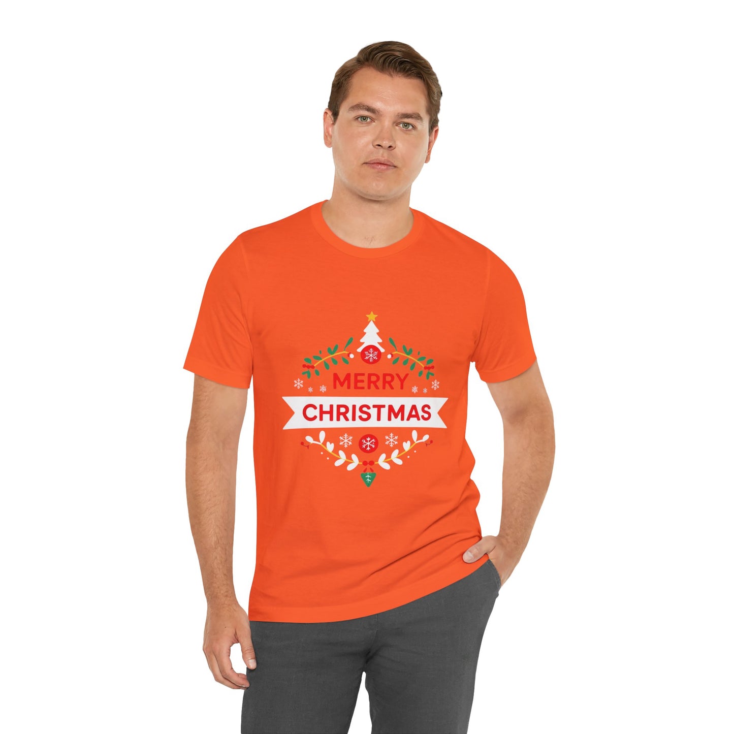 Merry Christmas Unisex Tee, Holiday T-Shirt, Festive Short Sleeve Shirt, Christmas Gift, Seasonal Apparel