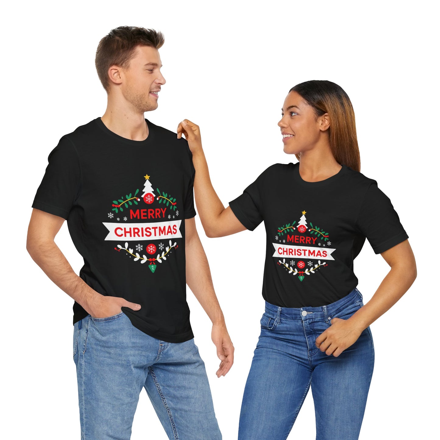 Merry Christmas Unisex Tee, Holiday T-Shirt, Festive Short Sleeve Shirt, Christmas Gift, Seasonal Apparel