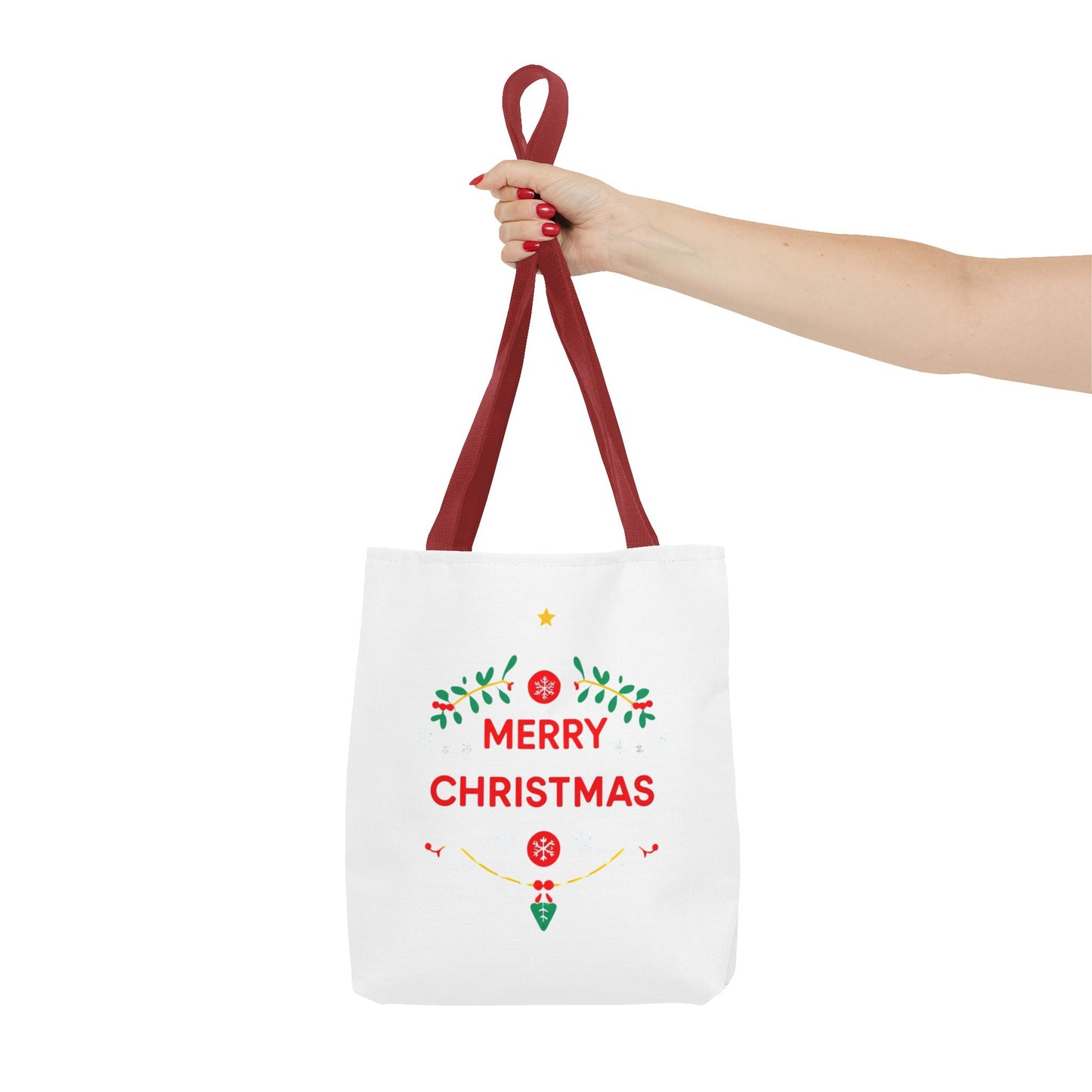 Christmas Tote Bag, Holiday Shopping Bag, Merry Christmas Gift, Seasonal Reusable Bag, Merry & Bright Tote ( customize available)