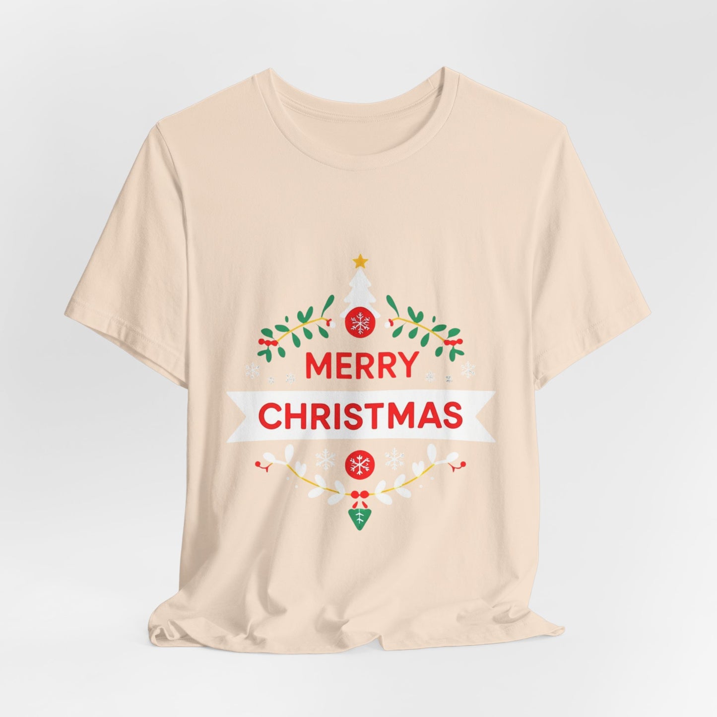 Merry Christmas Unisex Tee, Holiday T-Shirt, Festive Short Sleeve Shirt, Christmas Gift, Seasonal Apparel