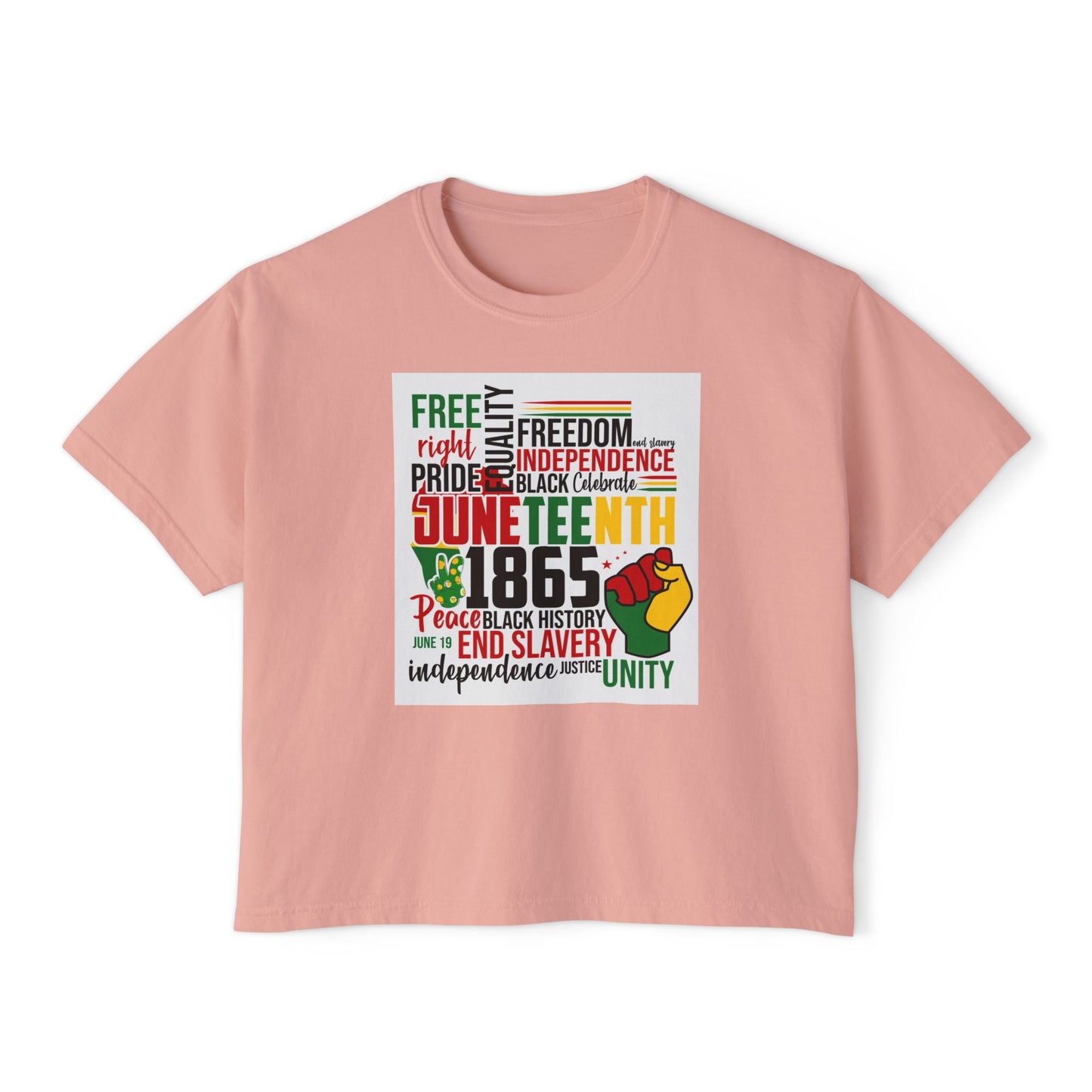 Juneteenth Boxy Tee, Women's Equality T-Shirt, LGBTQ Pride Top, Black History Month Shirt, Freedom and Unity Apparel, Celebratory [...]