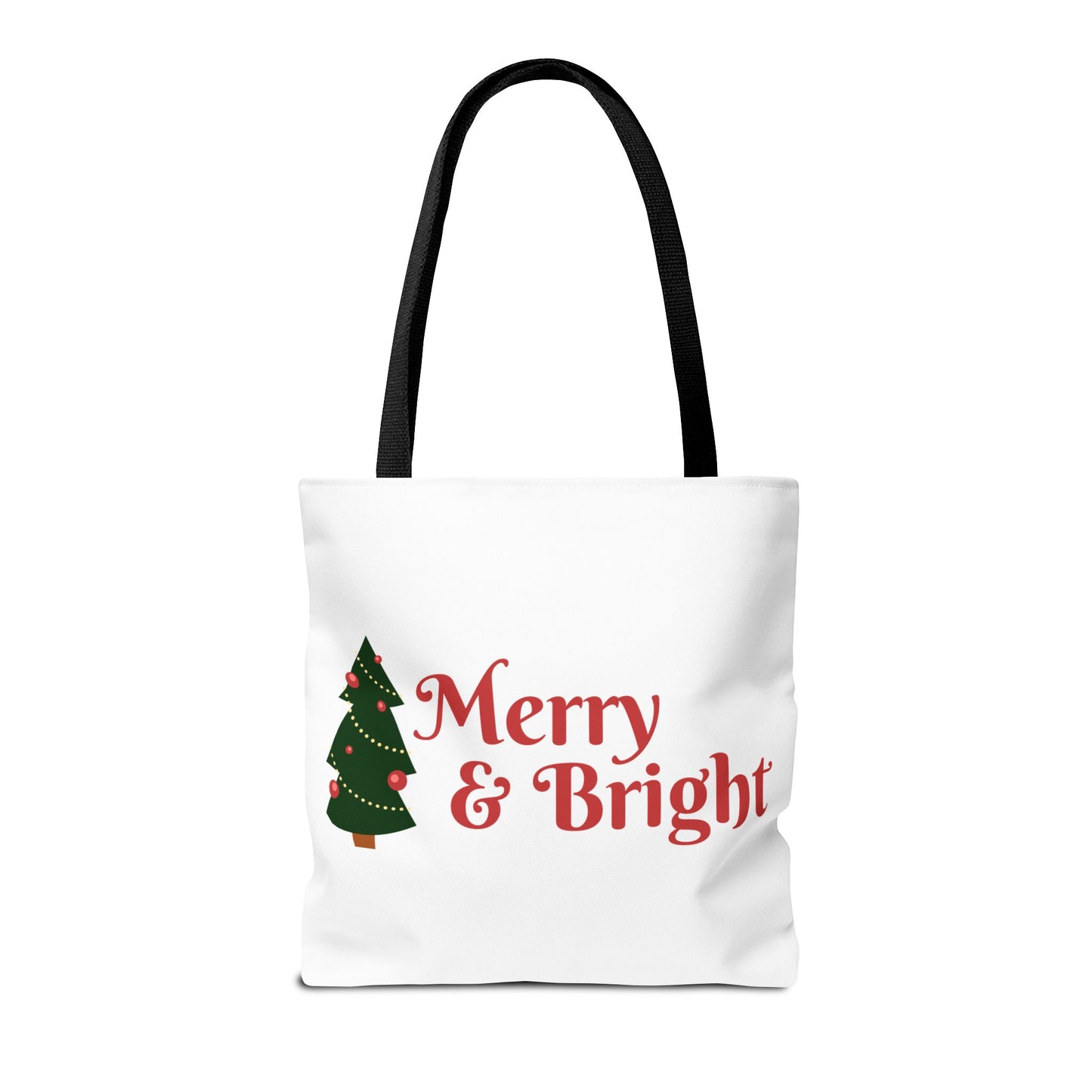 Christmas Tote Bag, Holiday Shopping Bag, Merry Christmas Gift, Seasonal Reusable Bag, Merry & Bright Tote ( customize available)