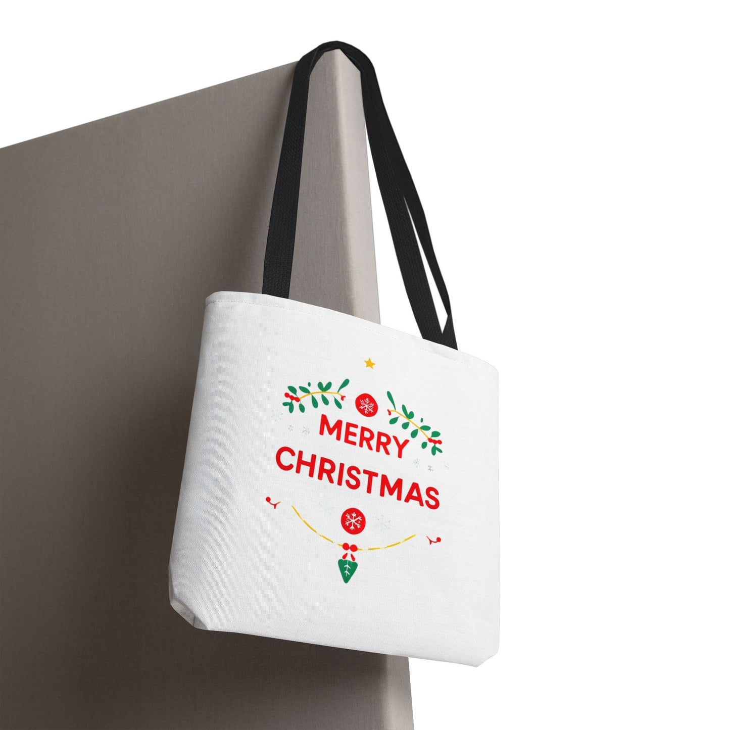 Christmas Tote Bag, Holiday Shopping Bag, Merry Christmas Gift, Seasonal Reusable Bag, Merry & Bright Tote ( customize available)