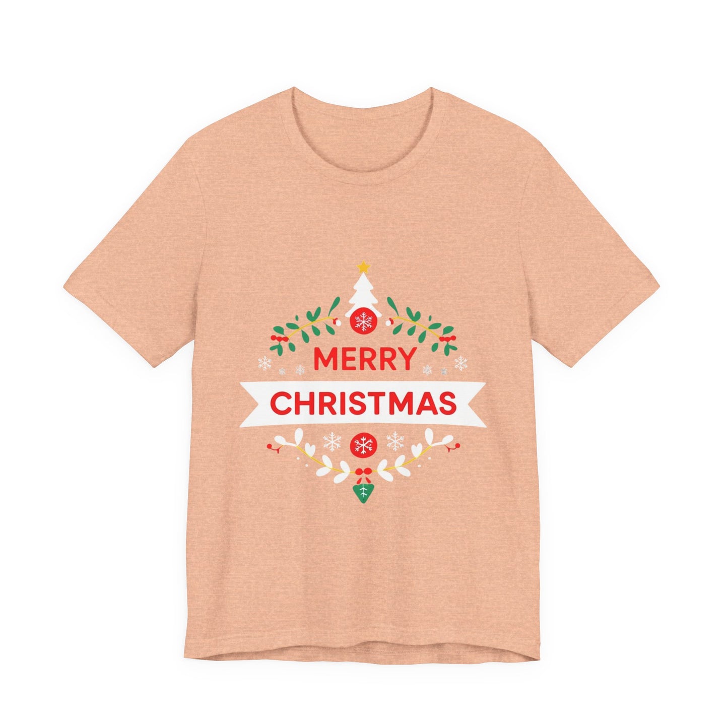 Merry Christmas Unisex Tee, Holiday T-Shirt, Festive Short Sleeve Shirt, Christmas Gift, Seasonal Apparel