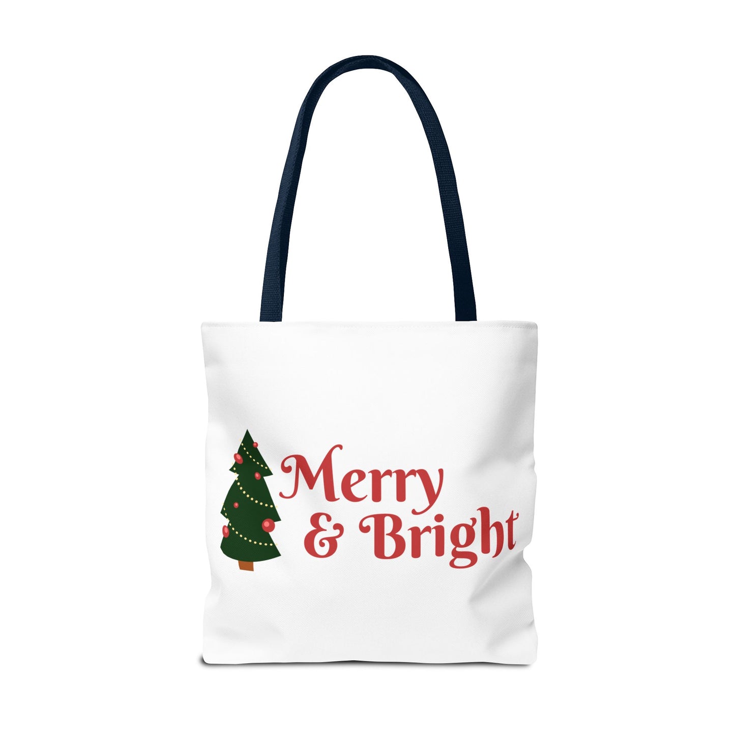 Christmas Tote Bag, Holiday Shopping Bag, Merry Christmas Gift, Seasonal Reusable Bag, Merry & Bright Tote ( customize available)