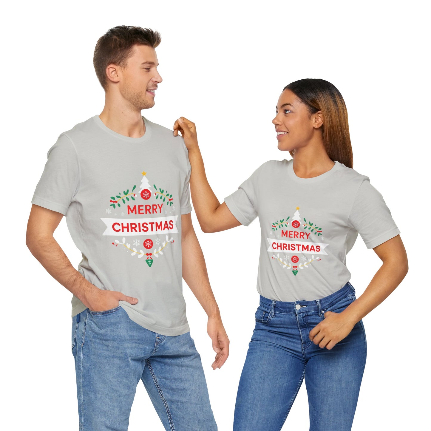 Merry Christmas Unisex Tee, Holiday T-Shirt, Festive Short Sleeve Shirt, Christmas Gift, Seasonal Apparel