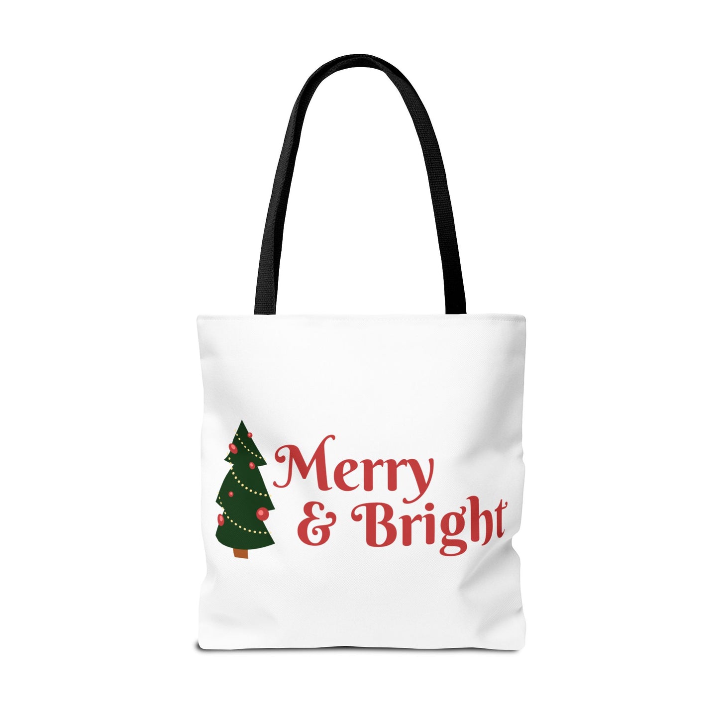 Christmas Tote Bag, Holiday Shopping Bag, Merry Christmas Gift, Seasonal Reusable Bag, Merry & Bright Tote ( customize available)