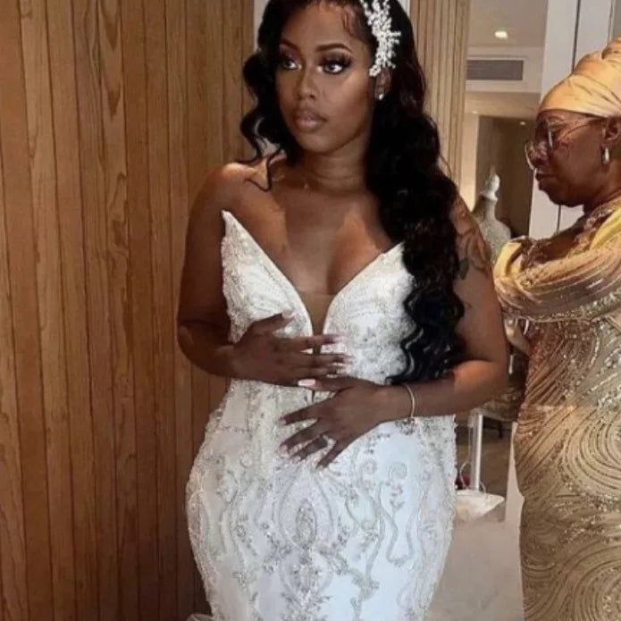 S01708L 2026 Lace New Tube Top Wedding Dress Fishtail Train Skirt High-end Luxury Sexy Wedding Dress