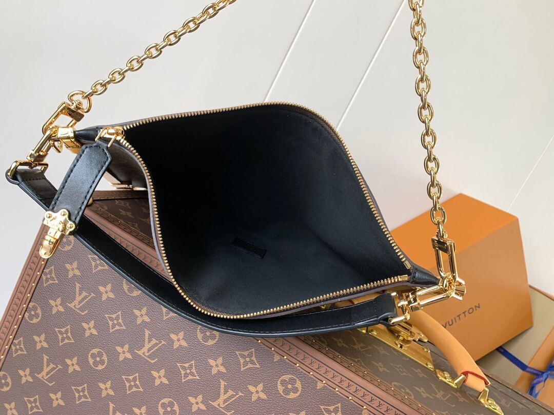 Luxury Inspired Monogram Shoulder Bag with Gold Chain – Elegant Designer Style Handbag