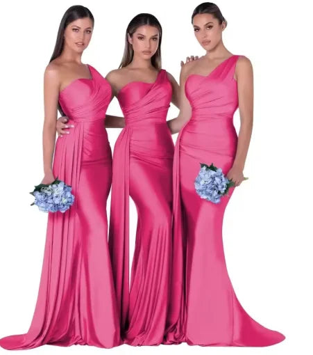 Customized Burnt Orange Mermaid Bridesmaid Dresses Satin Corset Bride Maids Gowns vestidos de fiestas robes invitée mariage