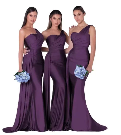 Customized Burnt Orange Mermaid Bridesmaid Dresses Satin Corset Bride Maids Gowns vestidos de fiestas robes invitée mariage