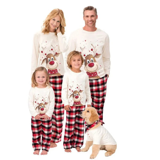 Christmas Family Matching Pajamas Sets Parent-Child Mother Daughter Cotton Suit Father Son Cartoon Top Trousers Outfits