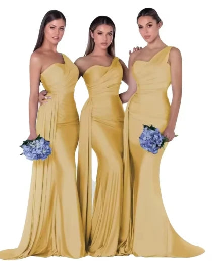 Customized Burnt Orange Mermaid Bridesmaid Dresses Satin Corset Bride Maids Gowns vestidos de fiestas robes invitée mariage