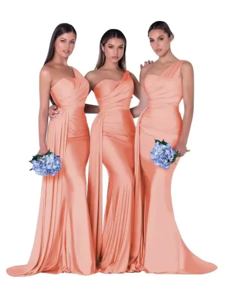 Customized Burnt Orange Mermaid Bridesmaid Dresses Satin Corset Bride Maids Gowns vestidos de fiestas robes invitée mariage