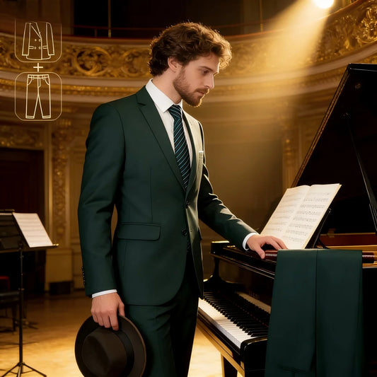 Men's Big & Tall Slim Fit Business Casual Suit for Weddings Genuine Blazer Waistcoat And Pants Dress Trousers US Size