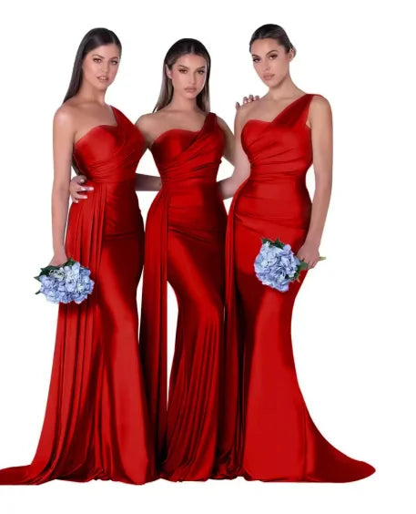 Customized Burnt Orange Mermaid Bridesmaid Dresses Satin Corset Bride Maids Gowns vestidos de fiestas robes invitée mariage