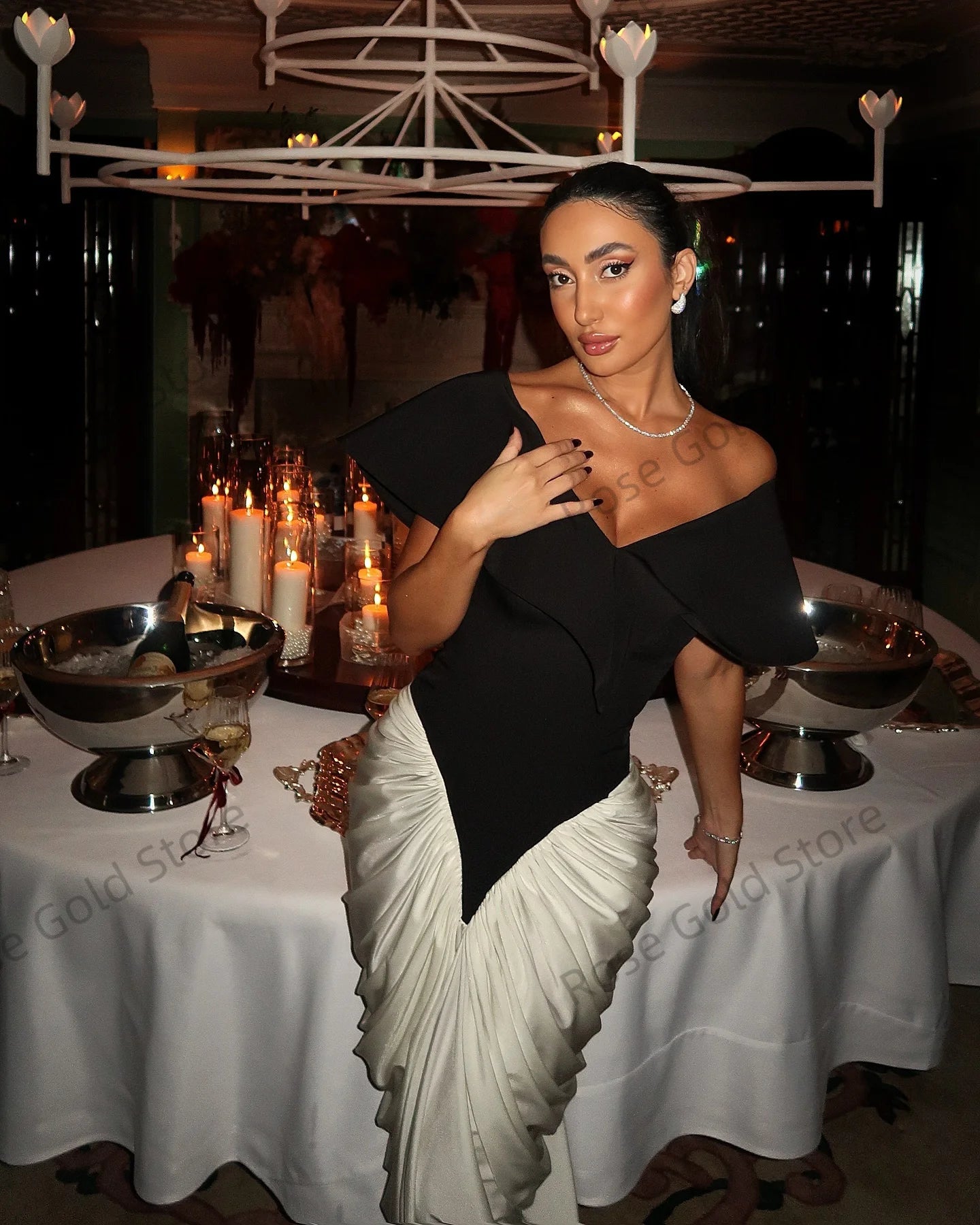 New Mermaid Evening Gowns Fashionable Off Shoulder Gala Dresses for Women Customized Stain Floor Length Robes de Soriee