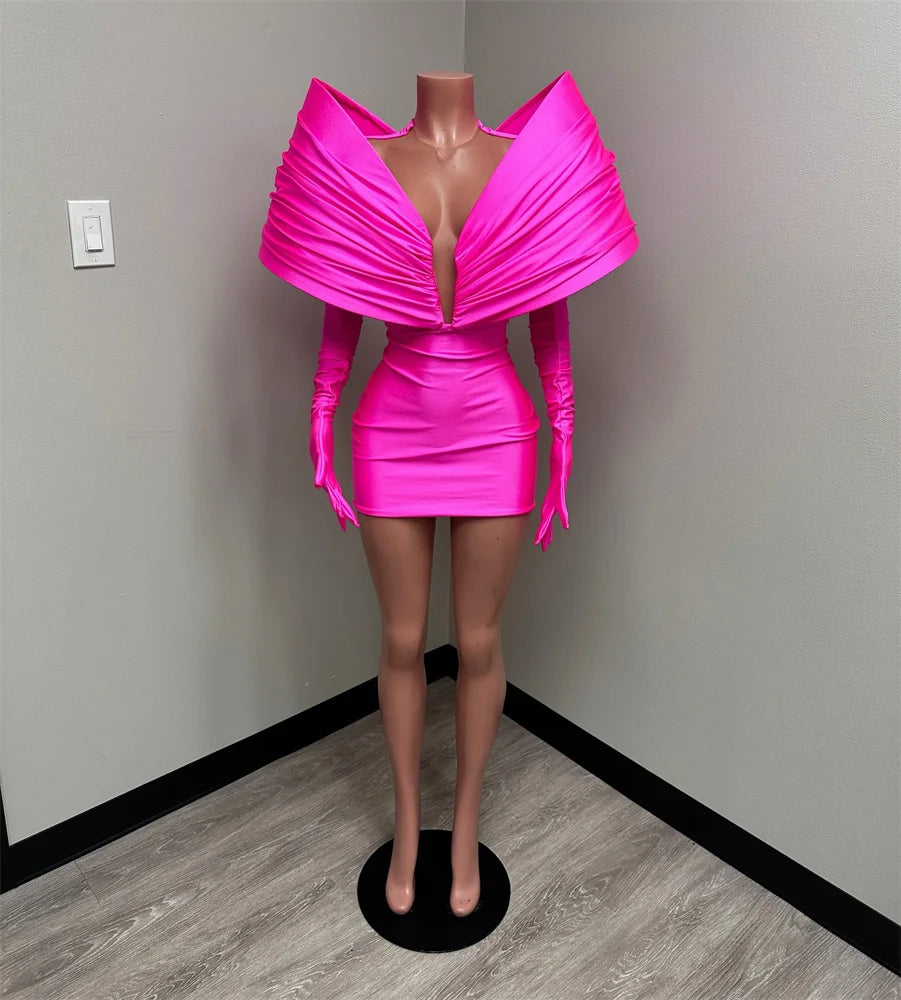 Stunning New Red 2024 Prom Gown With Two Gloves Off Shoulder Birthday Party Cocktail Dresses Robe De Bal Custom-Made Customized