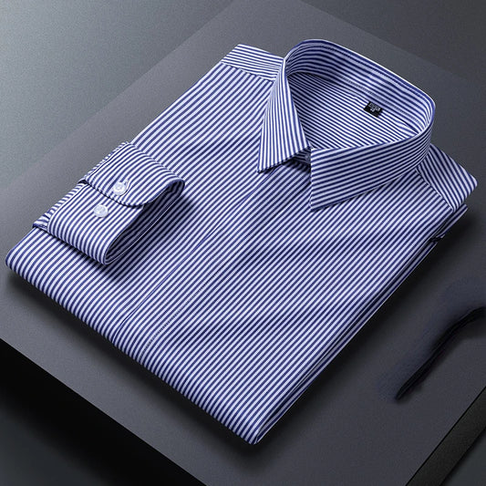 8XL Classic Causal Fashion Modal Shirts Men Long Sleeve Micro Elasticity Men Shirts Long Sleeve Slim Fit  Anti-wrinkle Classic