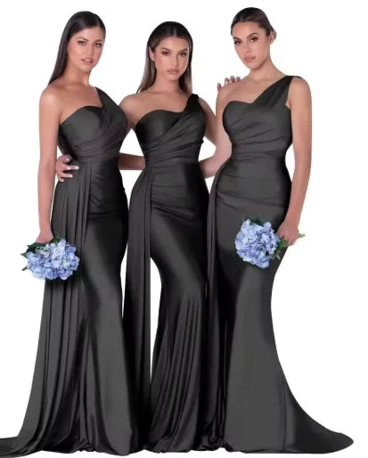 Customized Burnt Orange Mermaid Bridesmaid Dresses Satin Corset Bride Maids Gowns vestidos de fiestas robes invitée mariage