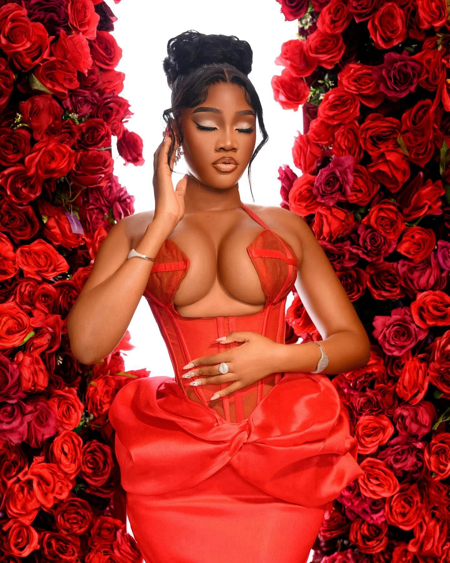 Charming Red Satin Long Mermaid Evening Dresses Aso Ebi Sexy Halter Corset Back Prom Party Dress African Women Robe De Soiree