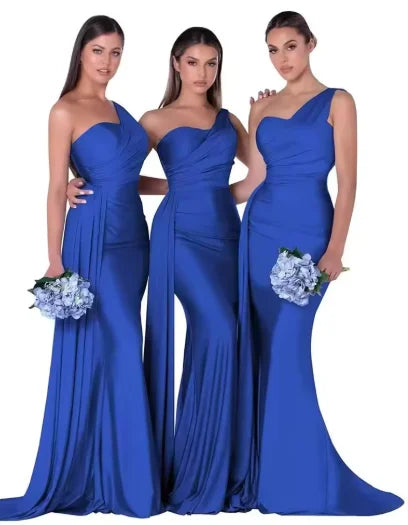 Customized Burnt Orange Mermaid Bridesmaid Dresses Satin Corset Bride Maids Gowns vestidos de fiestas robes invitée mariage