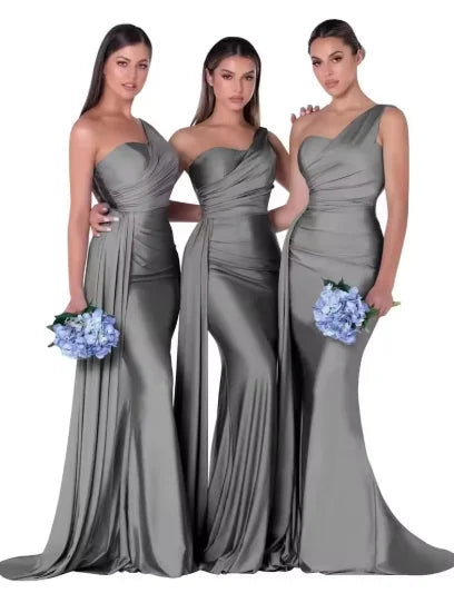 Customized Burnt Orange Mermaid Bridesmaid Dresses Satin Corset Bride Maids Gowns vestidos de fiestas robes invitée mariage