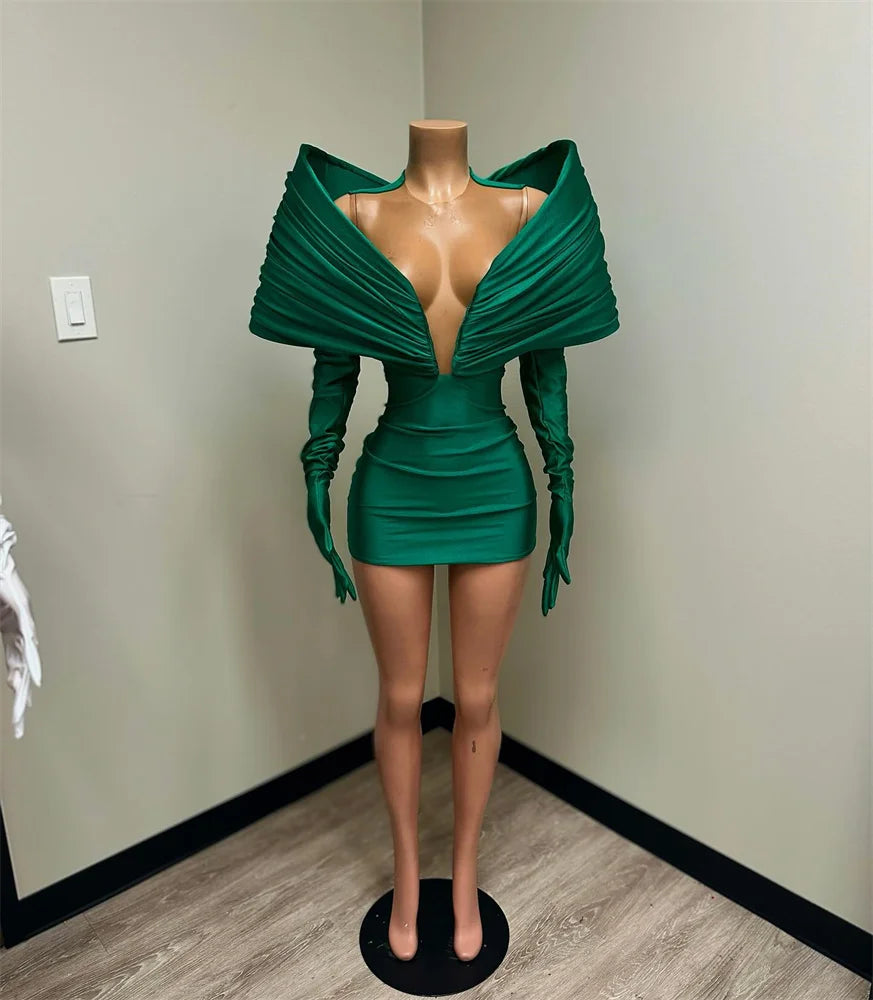 Stunning New Red 2024 Prom Gown With Two Gloves Off Shoulder Birthday Party Cocktail Dresses Robe De Bal Custom-Made Customized